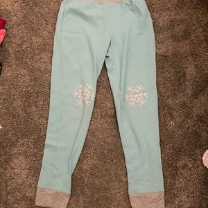 Blue pajama bottoms
